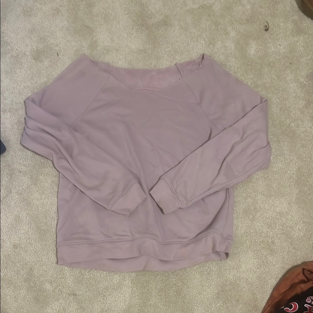 Lavender Off-Shoulder Sweatshirt